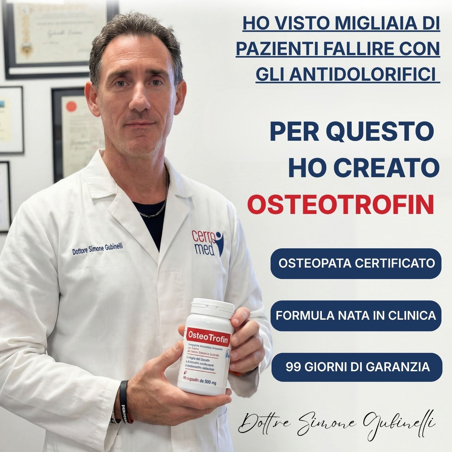 OsteoTrofin® – La Formula Nata nello Studio del Dott. Gubinelli — Adesso in una Capsula che Spegne la Vera Causa del Dolore Articolare