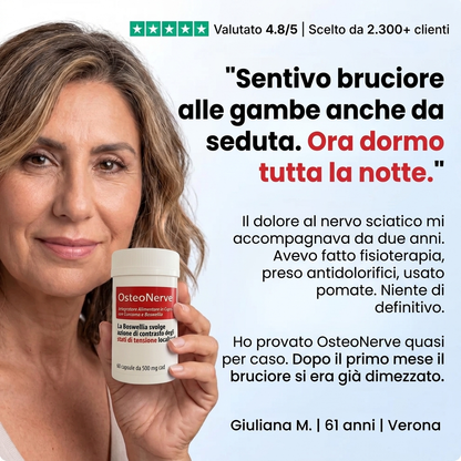 OsteoNerve® – Integratore Naturale per Nervi, Sciatica e Dolori Localizzati
