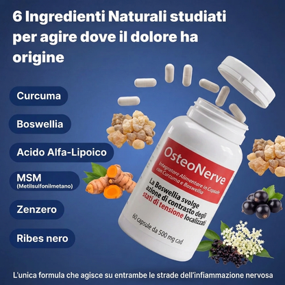 OsteoNerve® – Integratore Naturale per Nervi, Sciatica e Dolori Localizzati